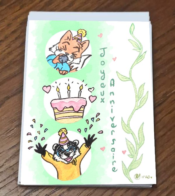 Carte anniversaire Léo et Valentin 1