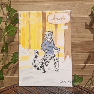 Panthère des neiges (aquarelle originale)