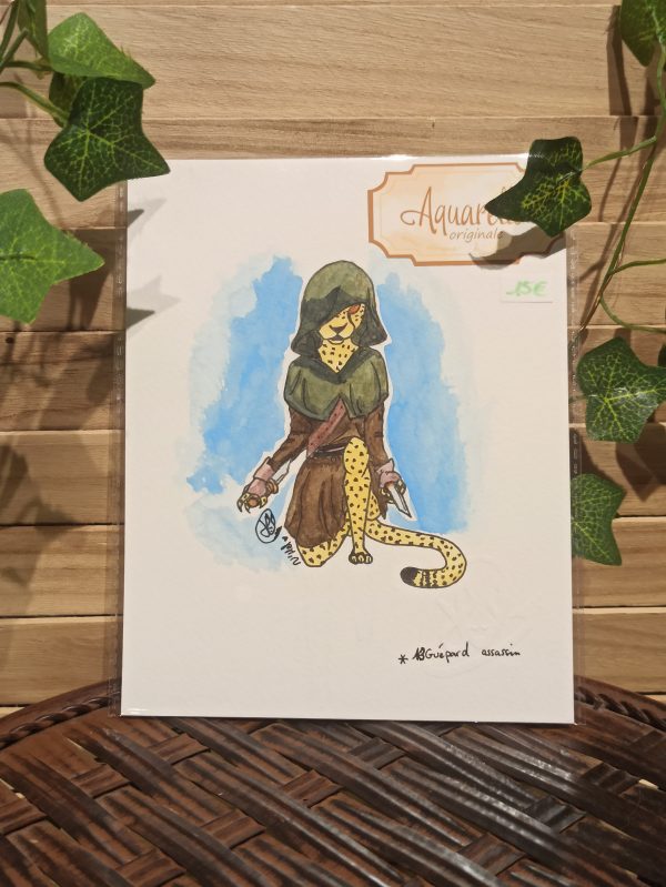 Guépard assassin (aquarelle originale)