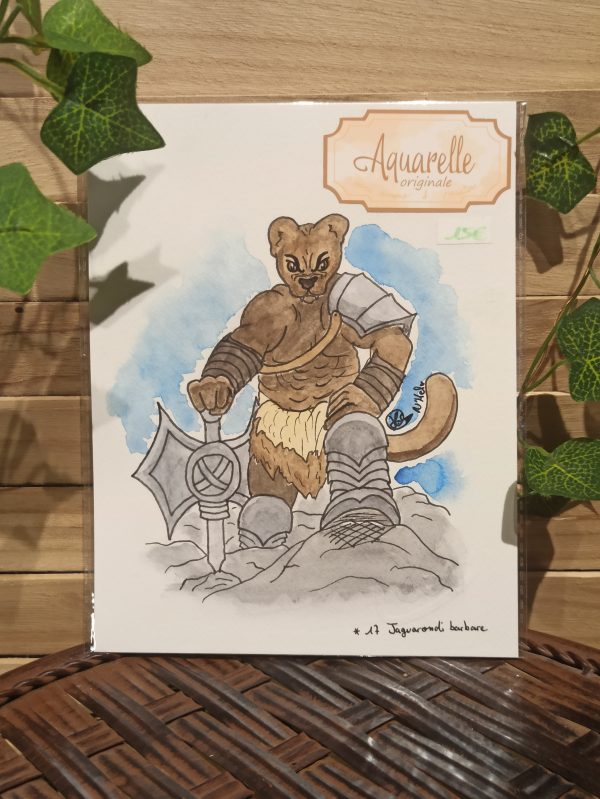 Jaguarondi barbare (aquarelle originale)