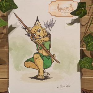 Lynx archer (aquarelle originale)