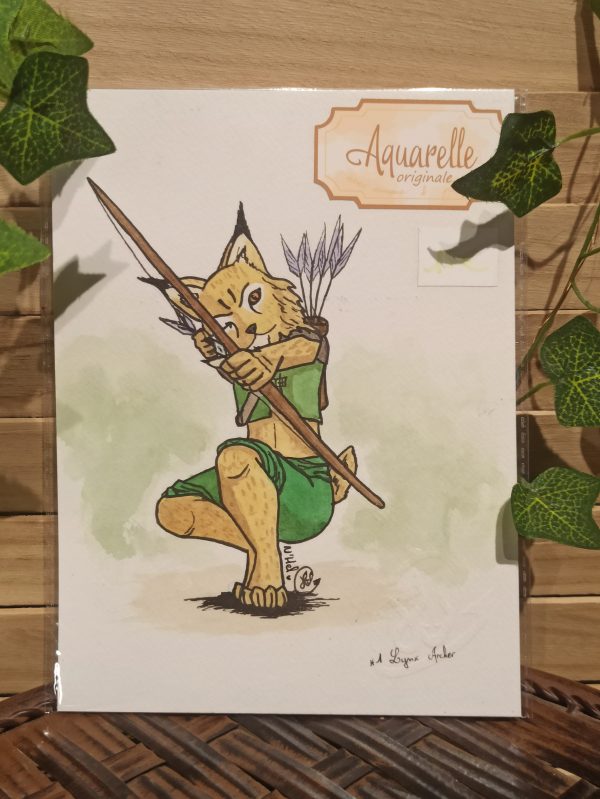 Lynx archer (aquarelle originale)