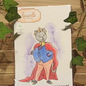 Chat chartreux royal (aquarelle originale)