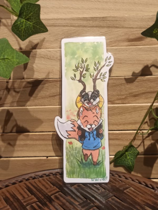 Marque pages - Léo et Valentin forêt printanière