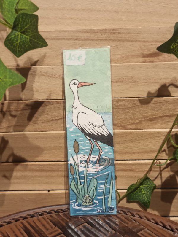 Marque pages - Cigogne 2 (aquarelle originale)