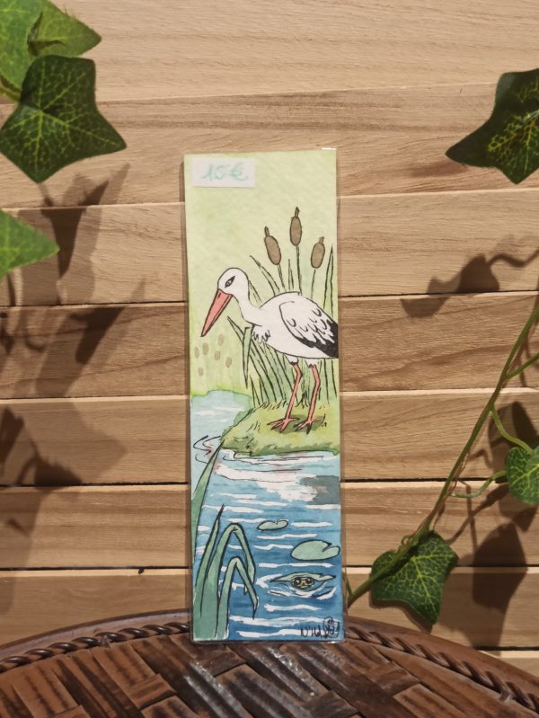 Marque pages - Cigogne 3 (aquarelle originale)