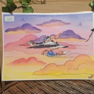 Cigogne, Léo et Valentin (reproduction/print) A4