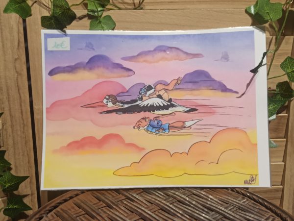 Cigogne, Léo et Valentin (reproduction/print) A4