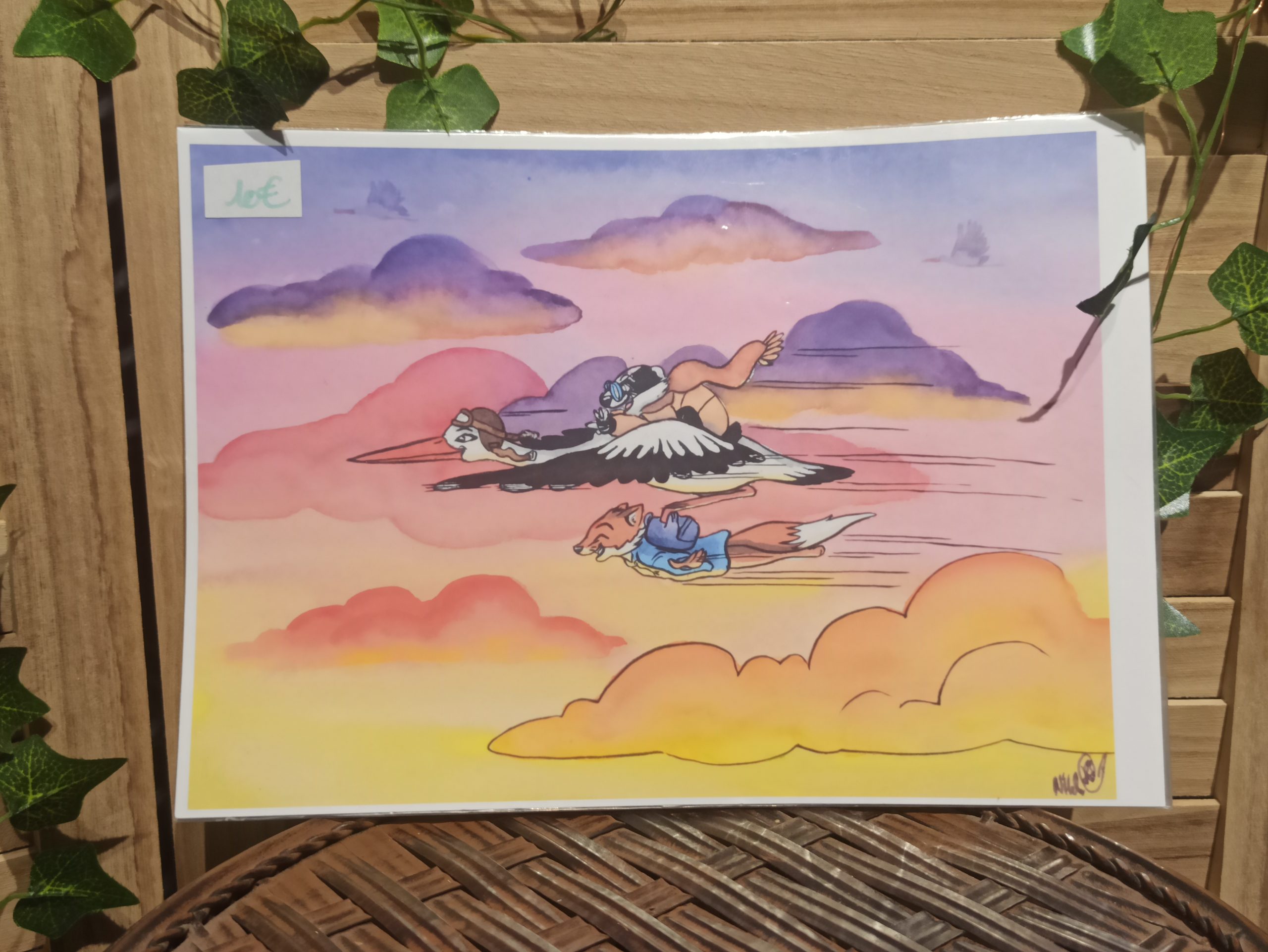 Cigogne, Léo et Valentin (reproduction/print) A4