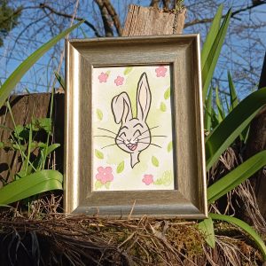 Aquarelle lapin printanier