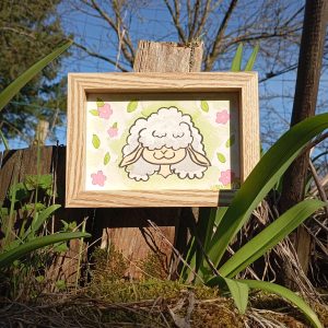 Aquarelle mouton printanier