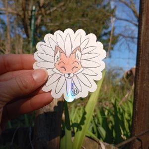 Autocollant - renard fleuri