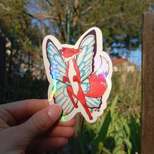 Autocollant - renard papillon